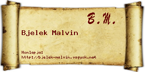 Bjelek Malvin névjegykártya